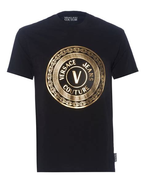 versace jeans gold vj aop tee|Versace Jeans black label.